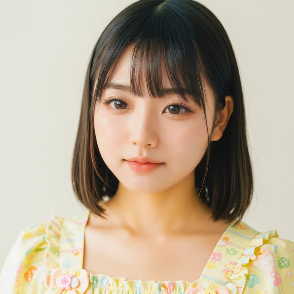 写真加工後：美肌補正・背景変更を施したキャスト写真